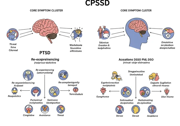 Visualizing core CPTSD symptom clusters and assessment.