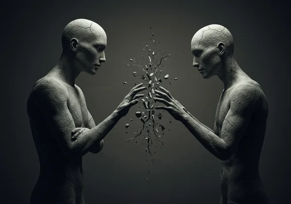 Broken connections and difficulty building trust in relations.