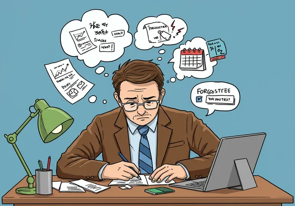 Visualizing adult ADHD struggles with focus and disorganization