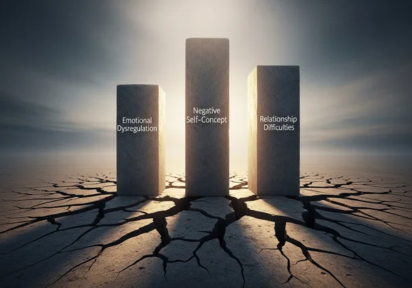 Three pillars representing CPTSD disturbances.