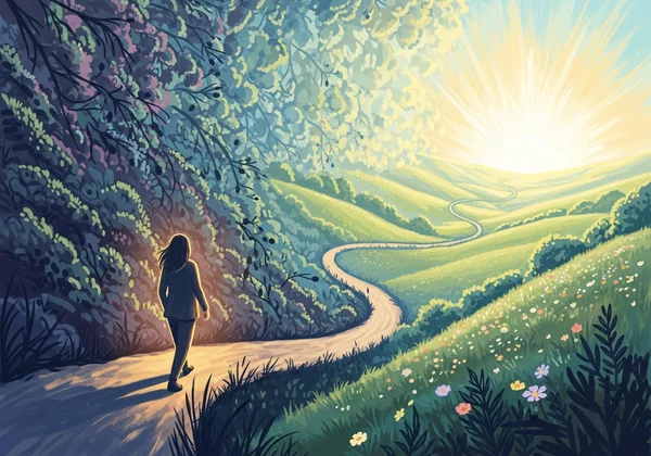 Person walking towards healing and empowerment